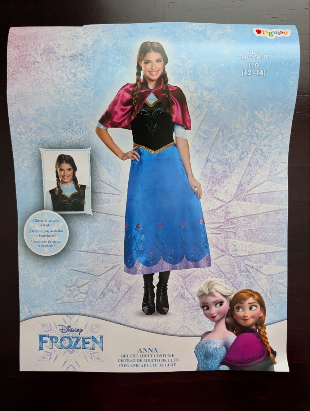 Frozen Anna Inspired Blue and Pink Adult Costume Dress